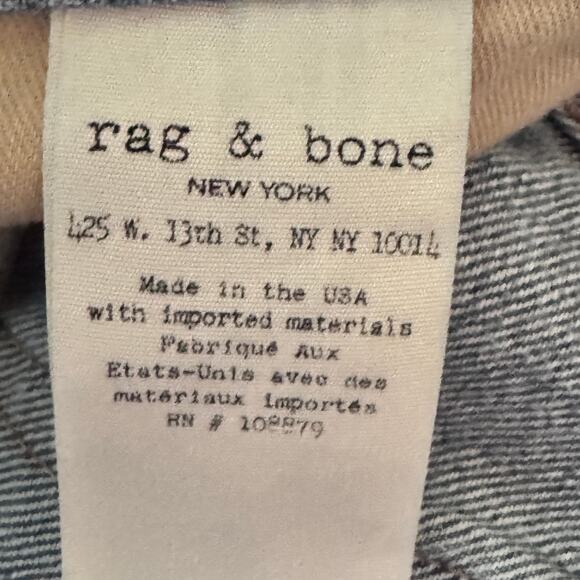 Rag & Bone Distressed Boyfriend Jeans Moss with Holes Size 27 Blue - Picture 9 of 10